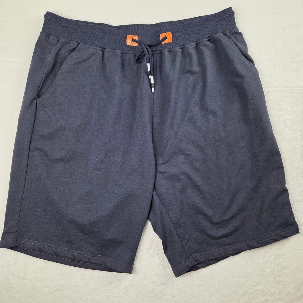 YNimioaox Shorts Mens 40 Blue Denim Flat Front Casual 1772-119 Excellent